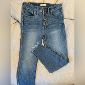 Madewell high rise skinny jeans, size 28P